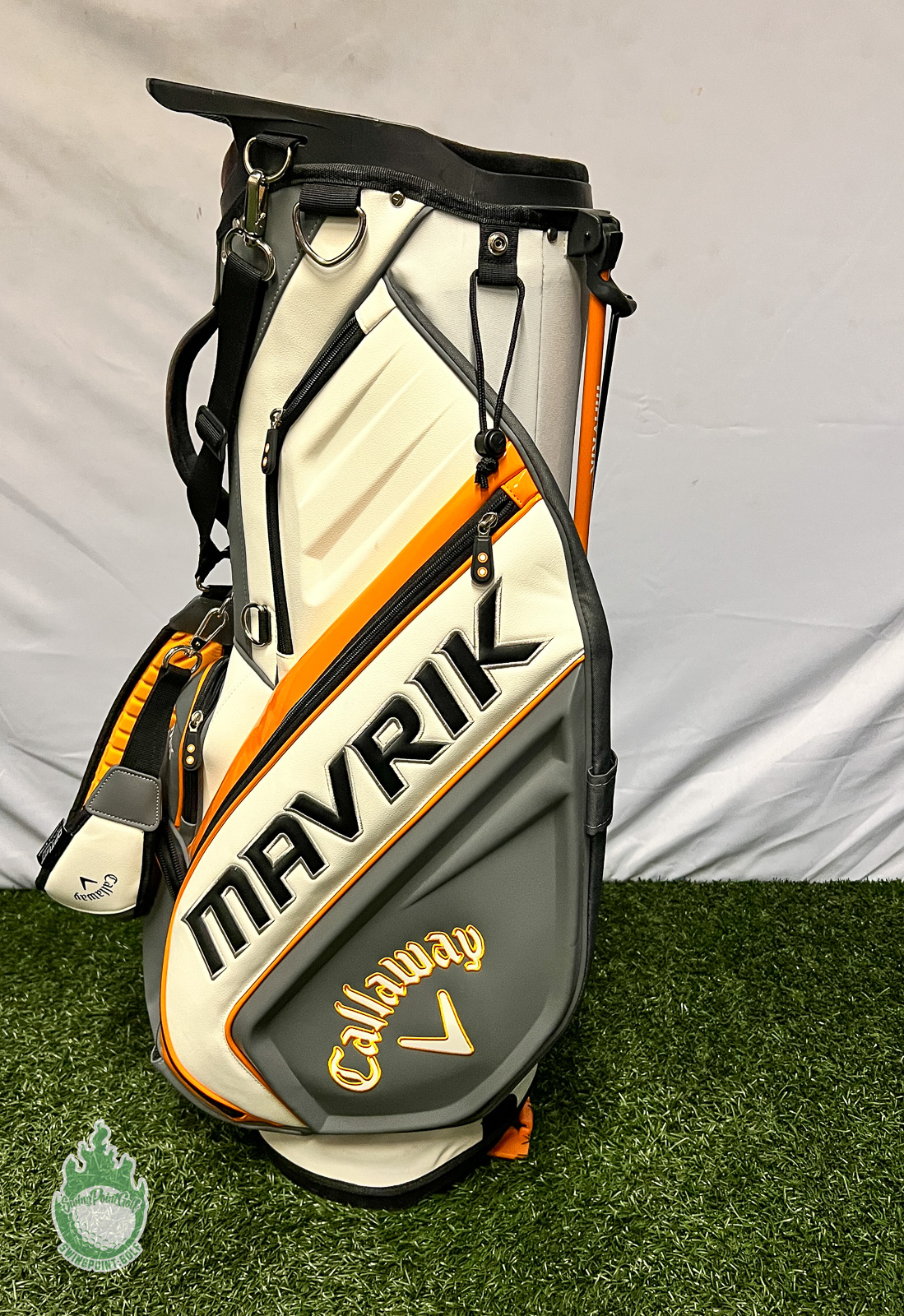 Used Callaway Mavrik Mini Stand Golf Cart Carry Bag 5-Way White