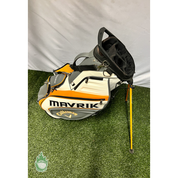 Used Callaway Mavrik Mini Stand Golf Cart Carry Bag 5-Way White