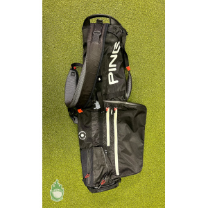 Pre Owned Ping Moonlite Black 4-way Carry Sunday Golf Bag With Strap