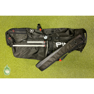 Pre Owned Ping Moonlite Black 4-way Carry Sunday Golf Bag With Strap