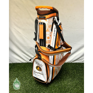 New Callaway Chev Golf Tito's Vodka Austin Texas Stand Golf Bag Orange White