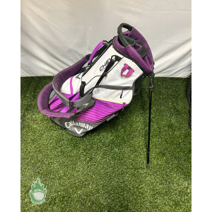 Gently Used Callaway CHEV 7-Way Golf Cart Stand Bag Purple w/ Rainhood