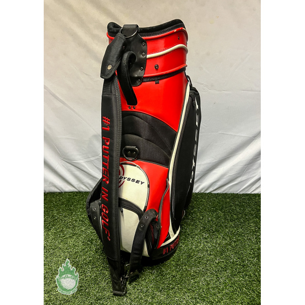 Odyssey Staff Golf Cart Carry Bag 6-Way White/Red/Black Free Shipping