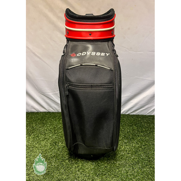 Odyssey Staff Golf Cart/Carry Bag 6 Way Black Red factory and White