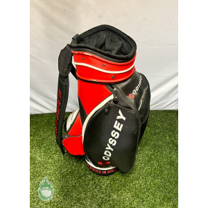 Odyssey Staff Golf Cart Carry Bag 6-Way White/Red/Black Free Shipping