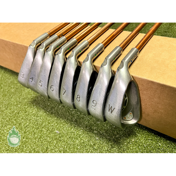 Used RH Ping Green Dot G10 Irons 3-PW TFC 129 Regular Flex Graphite Golf Set