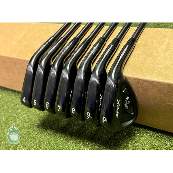 Used Callaway APEX Forged '21 Black Irons 4-PW Elevate 95g Stiff Steel Golf Set