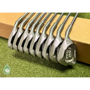 Used RH Ping Black Dot Zing 2 Irons 3-PW/SW JZ Red Stiff Flex Steel Golf Set