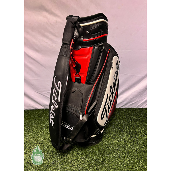 Used Titleist 6-Way Staff Golf Bag Black Name Embroidered