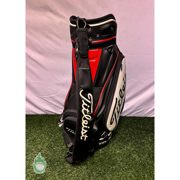 Used Titleist 6-Way Staff Golf Bag Black Name Embroidered