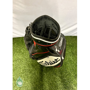Used Titleist 6-Way Staff Golf Bag Black Nick Watney Tour Pro Embroidered