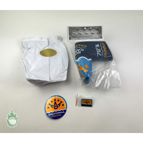 New Scotty Cameron 72* & Sunny California Headcover Pin & Sticker