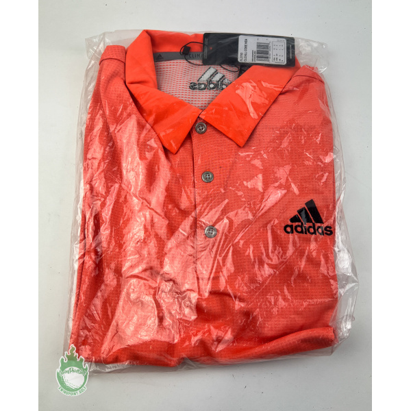 New with Tags Adidas Men's ClimaChill Golf Orange Polo Shirt Size: Small