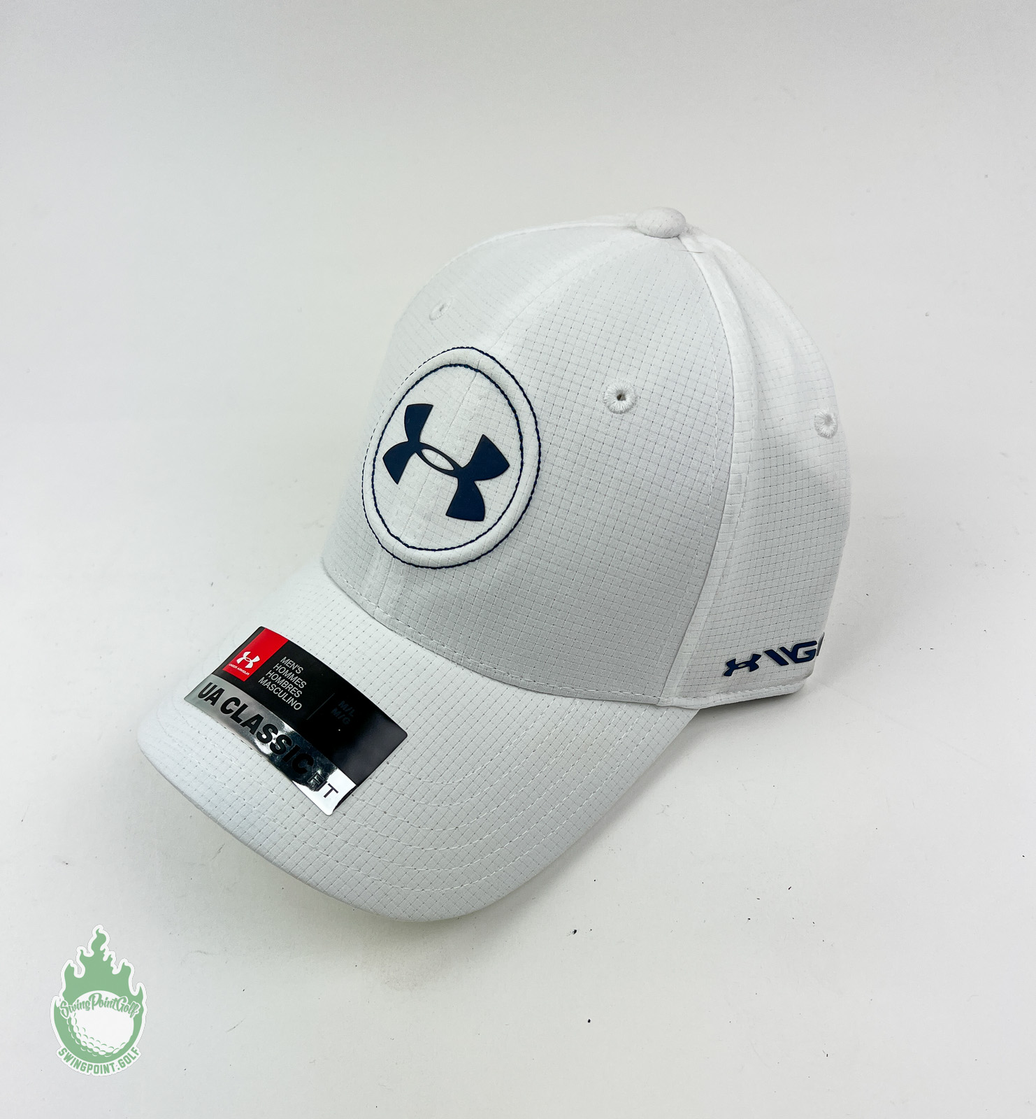 New w/ Tags Under Armour Men's M/L Fitted Golf Hat White UPF 30