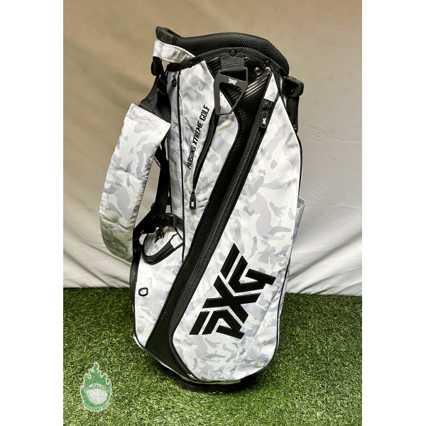 Used PXG Carry Stand Bag White Camo w/ BackPack Straps And