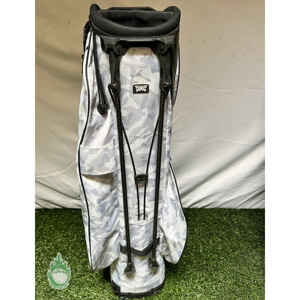 Used PXG Carry Stand Bag White Camo w/ BackPack Straps And
