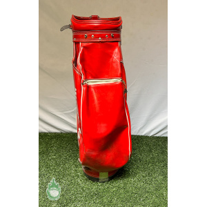 Vintage Leather Arnold Palmer Red Cart Golf Bag THE AXIOM