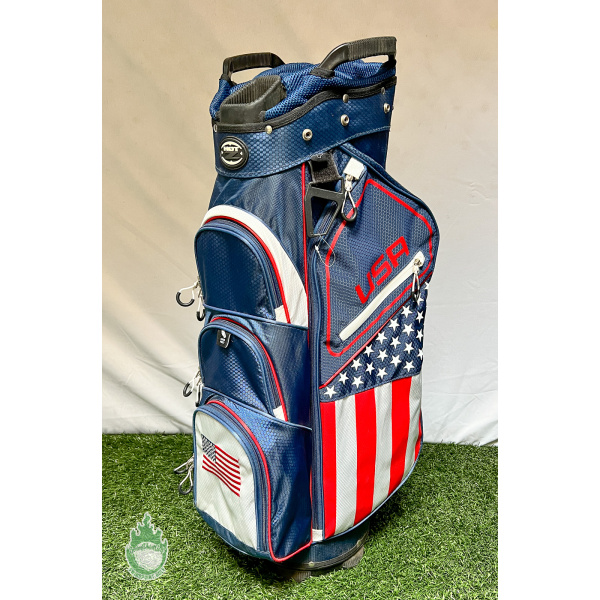 アメリカ国旗デザイン ボストンバッグ Used 14-way Cart Golf Bag HOT-Z Made in USA American Flag