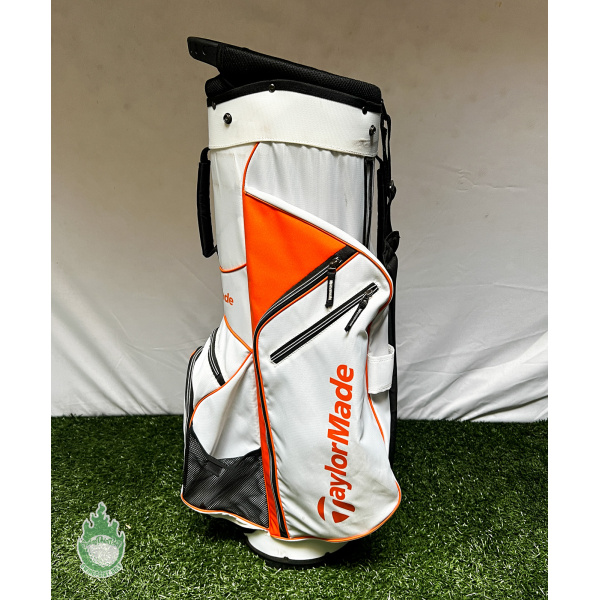 Used TaylorMade Cart Carry Golf Bag 14-way White/Orange