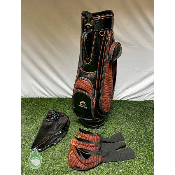 Vintage Callaway Brown Zebra Golf Bag w/ Accessory Pouch