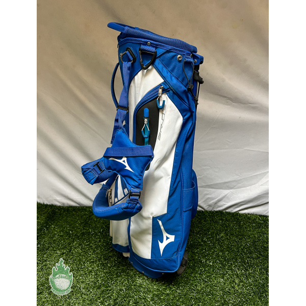 Used 2022 Mizuno BR-D3 4-Way Stand Golf Bag Blue/White/Black