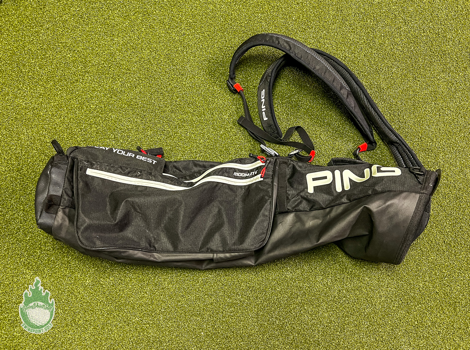Pre Owned Ping Moonlite Black 4-way Carry Sunday Golf Bag