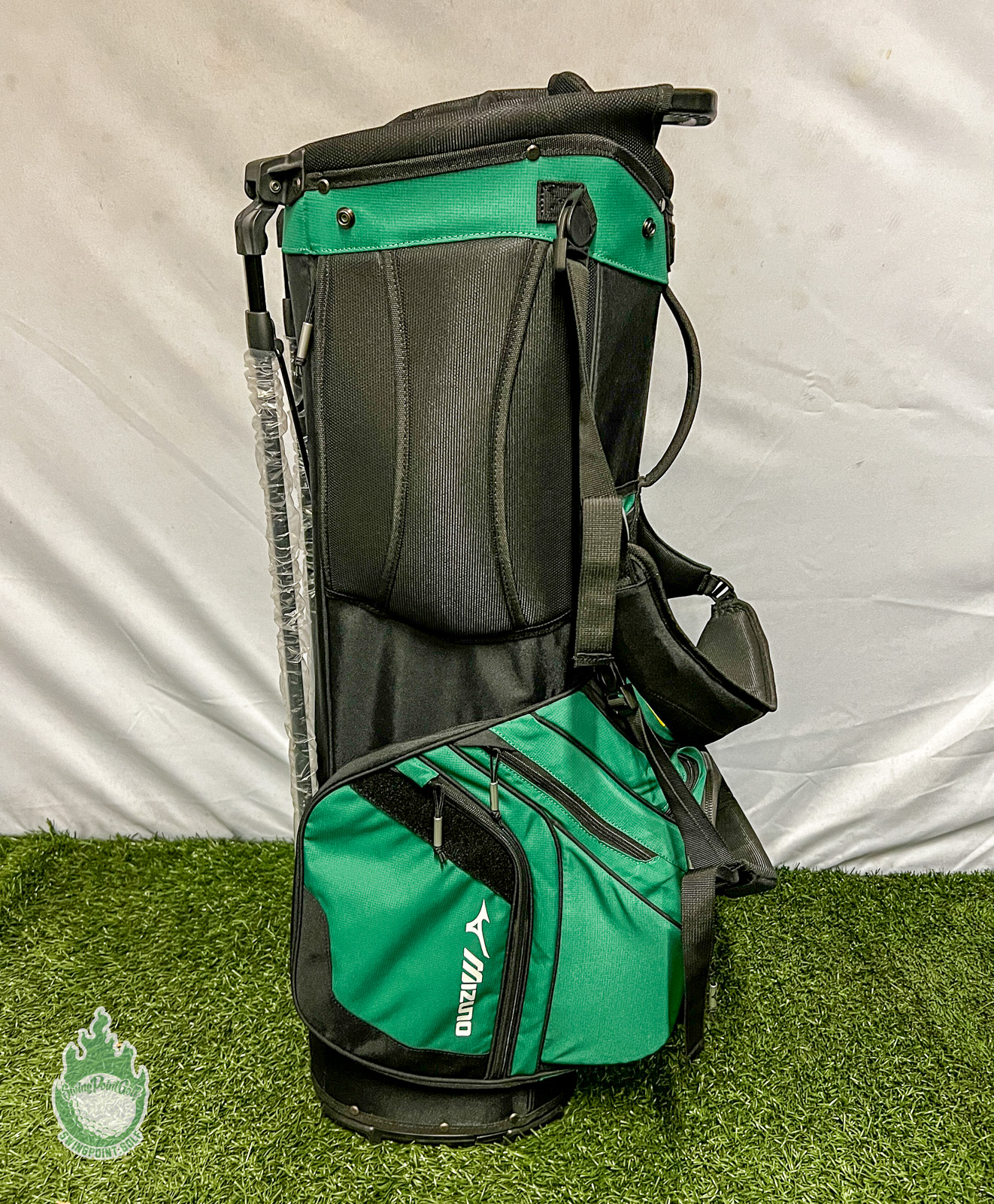 New 2022 Mizuno BR-D4 Cart Bag 6 Way Green/Black w/ Rainhood