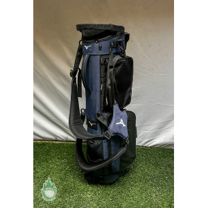 Used Mizuno 4-Way Stand Golf Bag Blue 6 Pockets w/ Rainhood