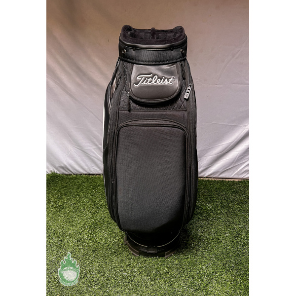 Used Titleist Tour Staff Golf Bag Black 6-way 9 Pockets W