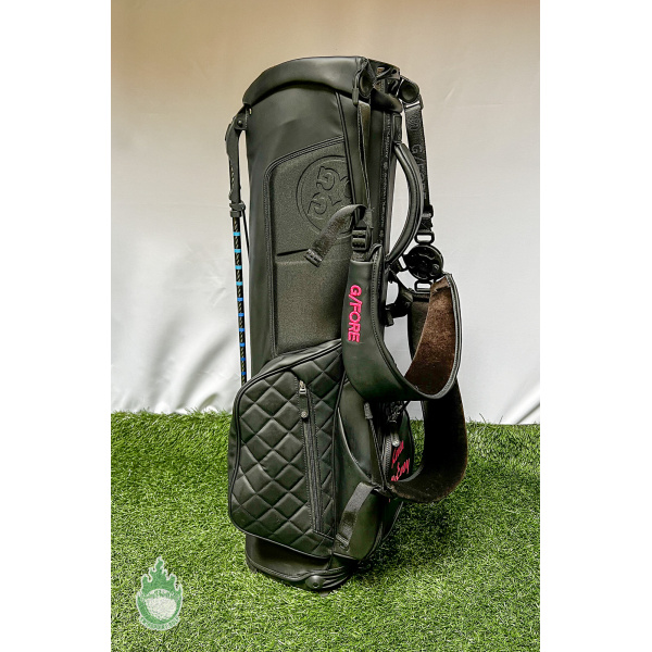 Used G/Fore Golf Daytona Carry Plus Black Leather Stand Bag 4-Way
