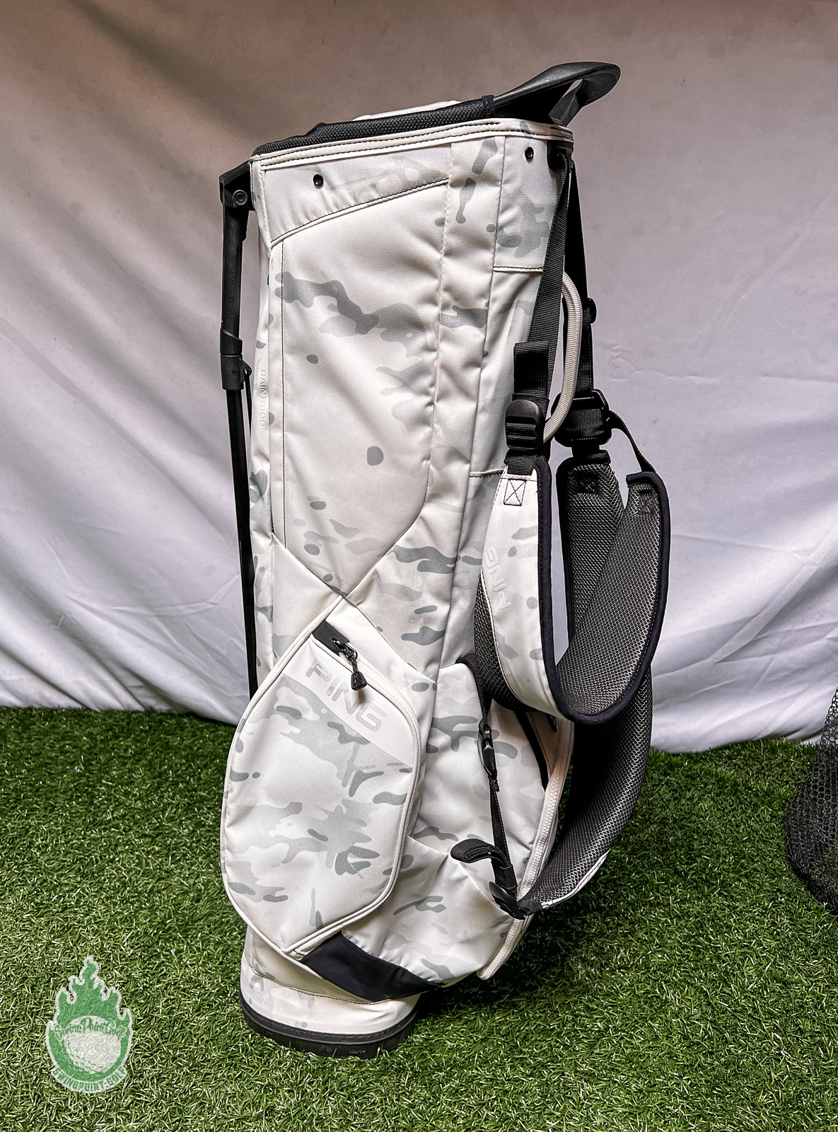 Used Ping Hoofer Golf Cart/Carry White Camo Stand Bag 5-Way Golf Bag ...