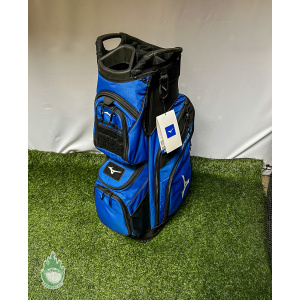 New 2022 Mizuno BR-D4c Cart Bag 14 Way Blue/Black w/ Rainhood