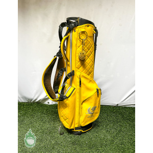 Used G/Fore Golf Daytona Carry Plus Yellow Leather Stand Bag 4-Way
