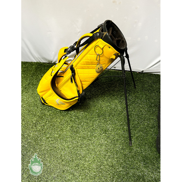 Used G/Fore Golf Daytona Carry Plus Yellow Leather Stand Bag 4-Way