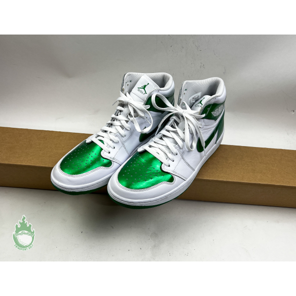 New Nike Air Jordan 1 High Golf 23 White/Pine Green Golf