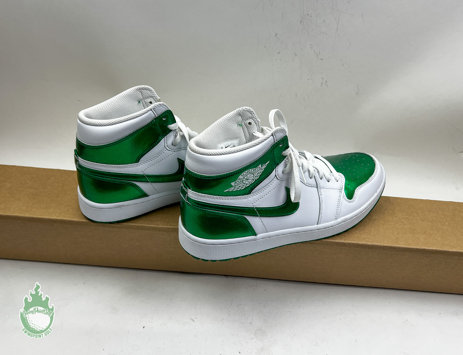 New Nike Air Jordan 1 High Golf 23 White/Pine Green Golf Shoes