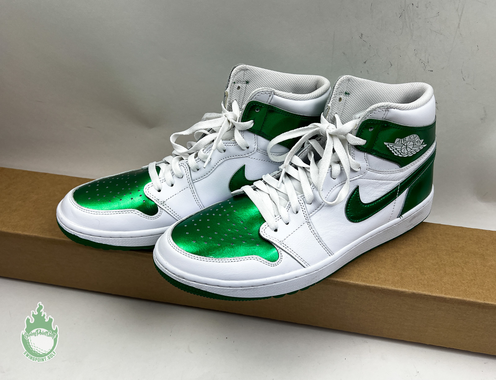 New Nike Air Jordan 1 High Golf 23 White/Pine Green Golf