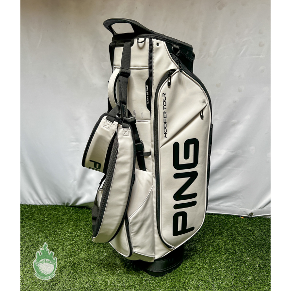 Used Ping Hoofer Tour Golf Cart/Carry White Stand Bag 5-Way Golf