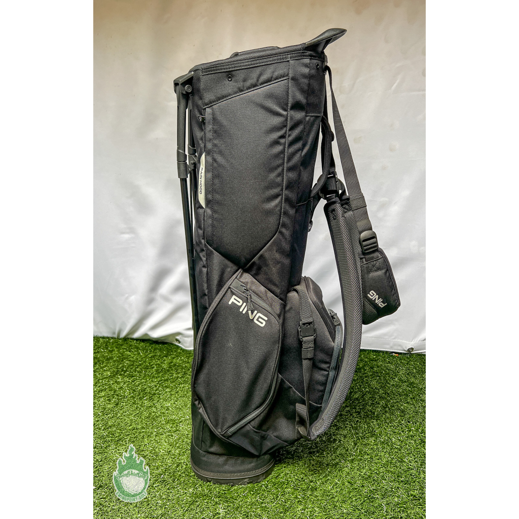 Used PING Hoofer Black Golf Cart/Carry 5-Way Stand Bag Dual Backpack ...