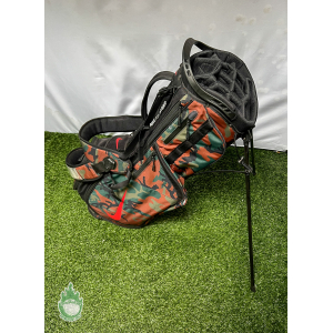 Used Nike Air Hybrid Black Camo Golf Stand Bag 14-Way With Strap w