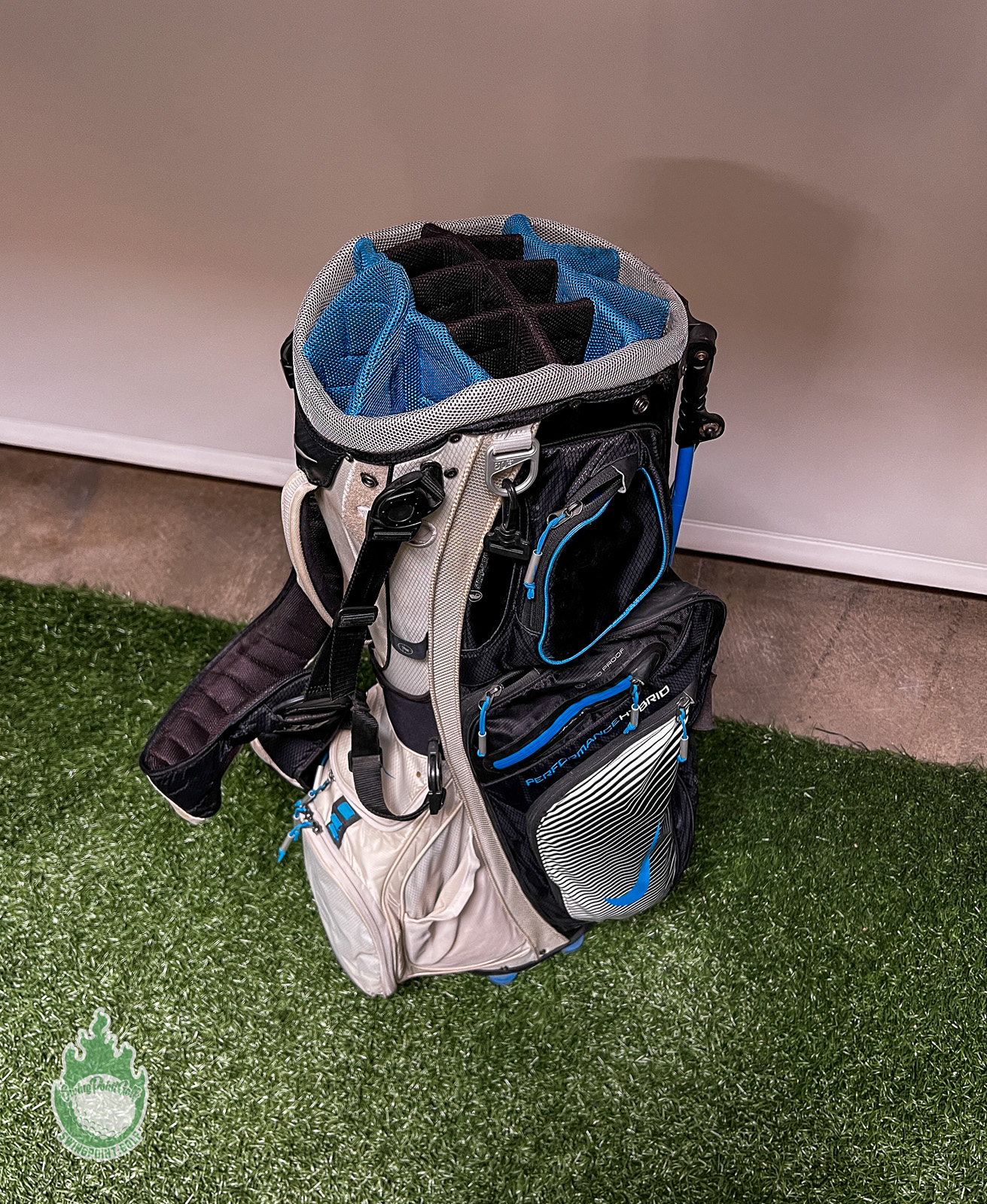 Nike Golf Performance Hybrid 14-Way Cart/Carry Stand Golf Bag Blue