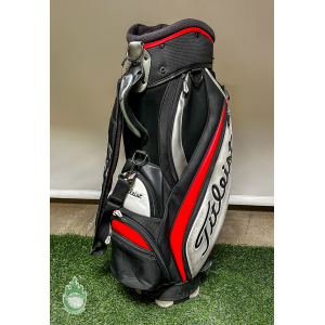 Used Titleist Mini Staff Golf Bag Black 6-way 9 Pockets W/ Rainhood