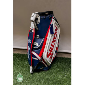New Srixon Golf SRX Tour Staff Bag Navy/Red w/ Strap And Rainhood