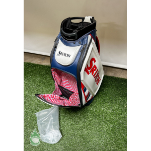 New Srixon Golf SRX Tour Staff Bag Navy/Red w/ Strap And Rainhood