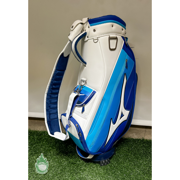 New Mizuno Tour Mid Blue/White 6-way Staff Bag No Rainhood