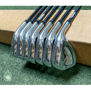 Used RH XXIO X Black Irons 5-PW/AW AX-1 59g Stiff Flex Graphite Golf Club Set