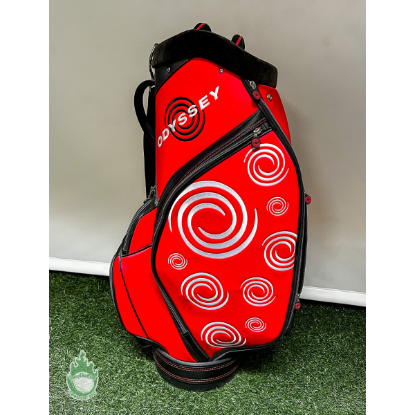 Used Callaway Odyssey Black/Red Staff Bag 6-Dividers 6-Pockets No