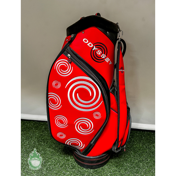 Used Callaway Odyssey Black/Red Staff Bag 6-Dividers 6-Pockets No