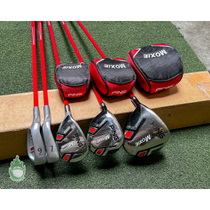 Left Handed Ping Moxie Junior Youth Golf 5 Club Set 7,9,Hybrid, Wood & Driver