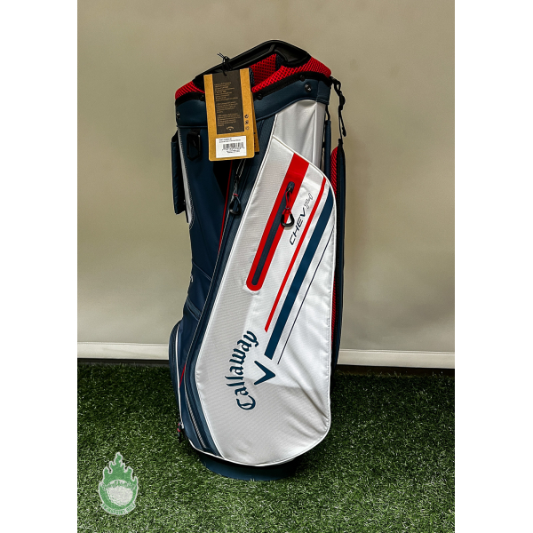 New 2023 Callaway CHEV 14 Way Golf Cart Carry Bag Red/White/Blue